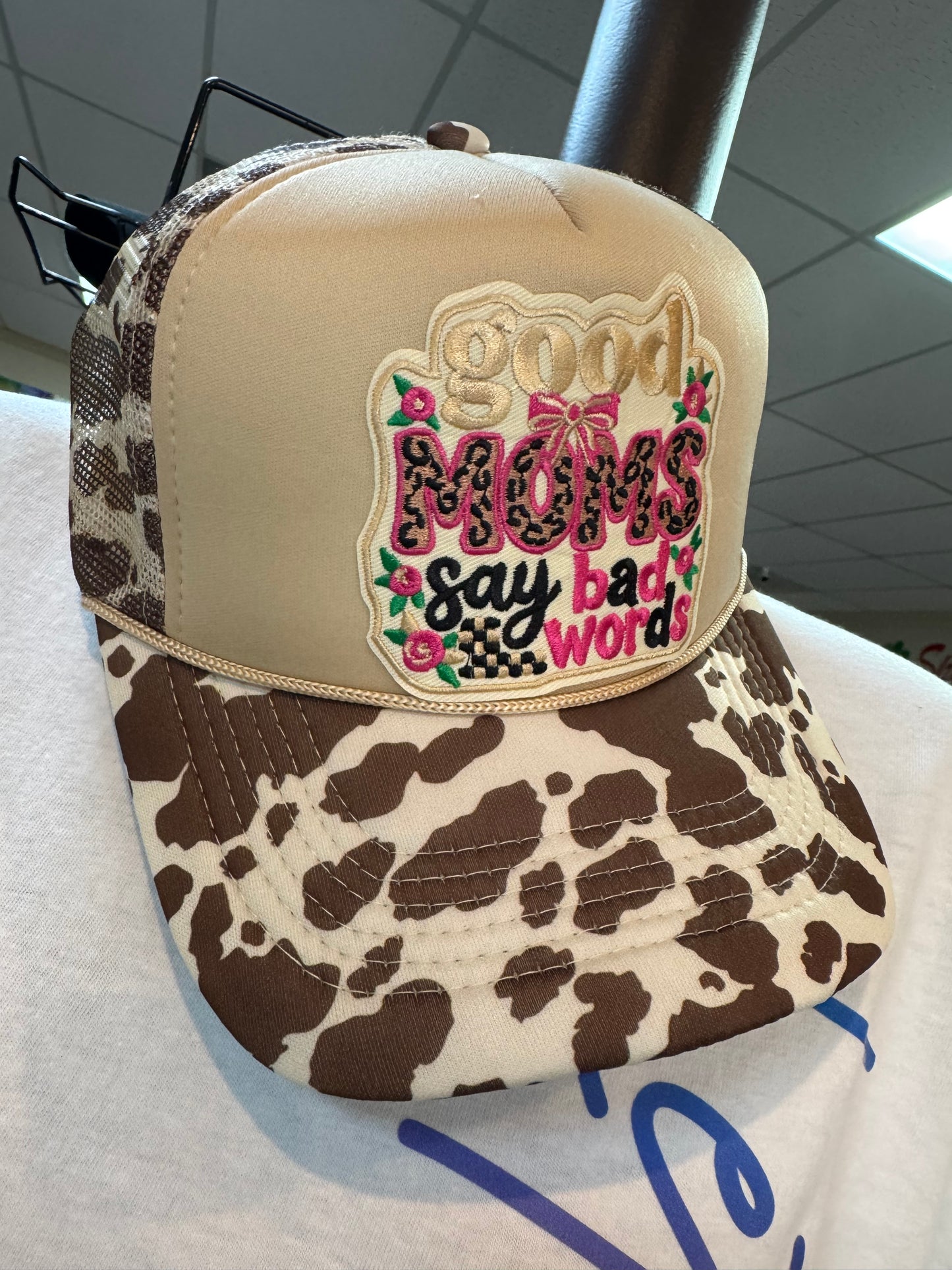 Good moms say bad words foam trucker hat