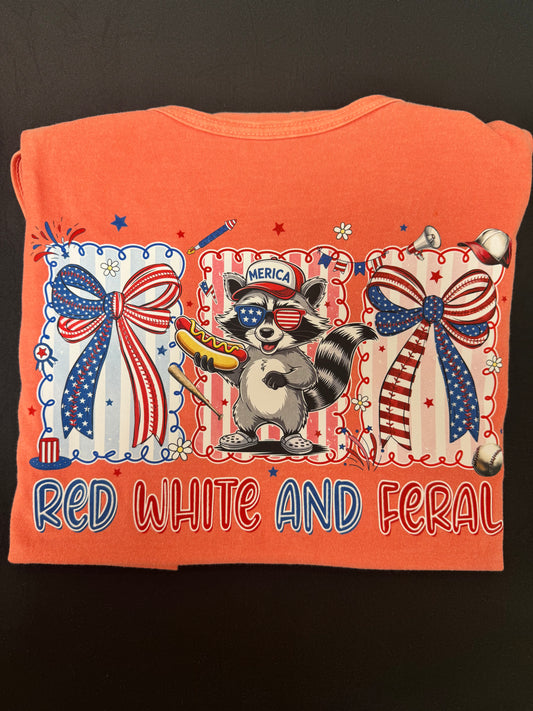 Red white and Feral Tank Top