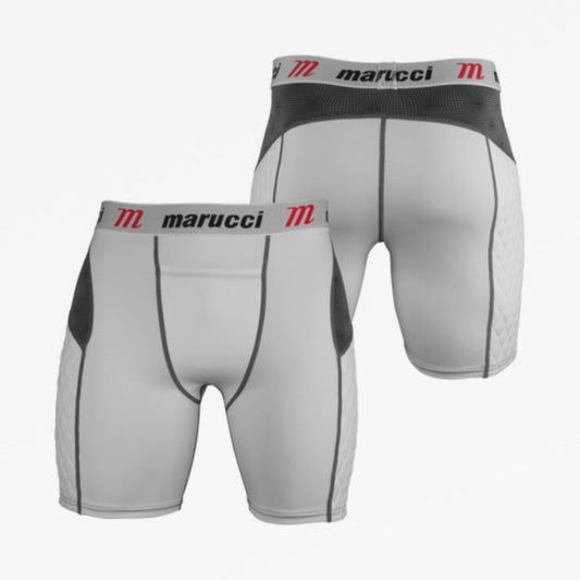Marucci, Youth White Baseball Padded Slider Shorts with Cup